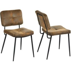 Meubles cosy - sillas - microfibra marrón - 55x46x81 cm