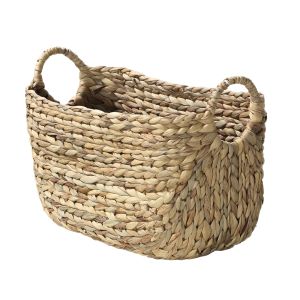 Calicosy - cesta de jacinto de agua con asas - 40 x 23 x 26 cm