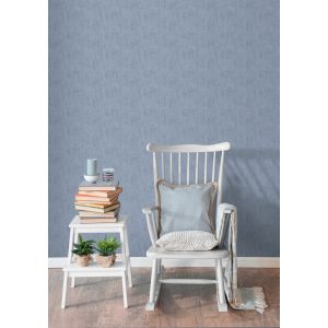 Papel pintado tnt liso con textura lienzo azul