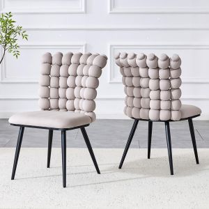 Sillas de comedor,terciopelo,2 piezas,gris claro