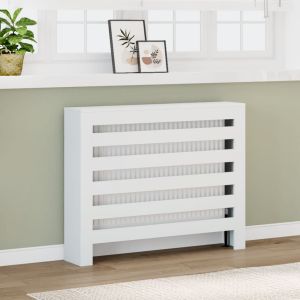 Cubierta de radiador madera de ingeniería blanco 104x20x82 cm 709615
