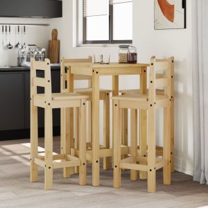 Set de bar 5 piezas madera maciza de pino oif179155