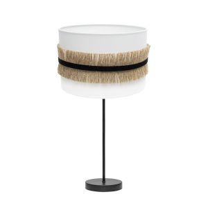 Sobremesa alto 1xE27 negro blanco yute 62x30x30cm angola