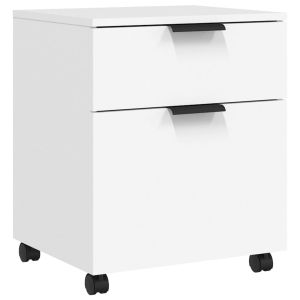 vidaXL archivador con ruedas madera contrachapada blanco 45x38x54 cm
