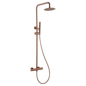 Columna de ducha extensible, termostatico rociador extraplano rosacepillado