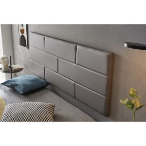 Cabecero 90 muro ladrillos de polipiel 112x57x5cm gris