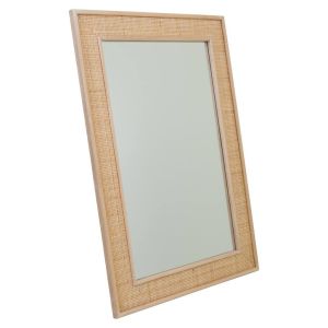 Espejo de mdf y rejilla marrón 70x2.5x100