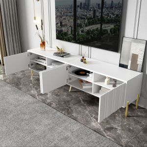 Mueble de tv con 4 puertas blanco 48x190x38cm