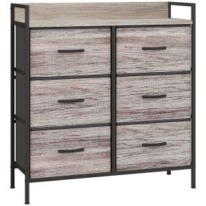 Cajonera de tela 79x29x85 cm tela no tejida, mdf color gris Homcom