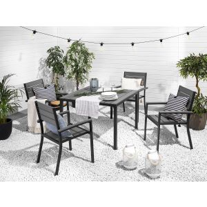 Conjunto de comedor exterior 4 plazas prato gris