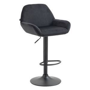 Taburete de bar de terciopelo negro - 89-109 cm
