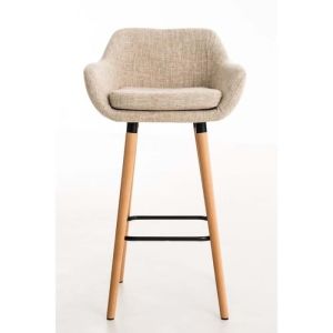 Taburetes de bar crema de tela - lote 2 - 99cm