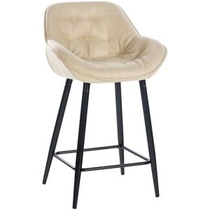 Taburete de bar elegante - crema - tela - 67 cm