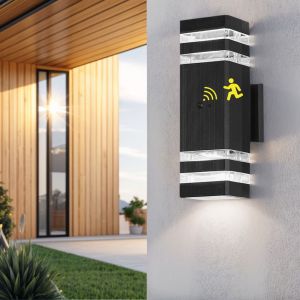 Aplique de pared exterior aluminio con sensor impermeable 6000 k blanco