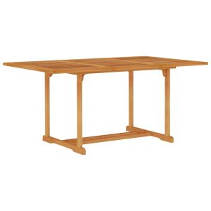 vidaXL mesa de jardín de madera maciza de teca 150x90x75 cm