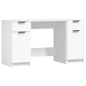vidaXL escritorio con armario lateral madera contrachapada blanco