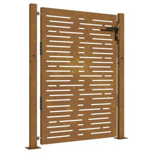 vidaXL puerta de jardín acero corten diseño cuadrado 105x155 cm