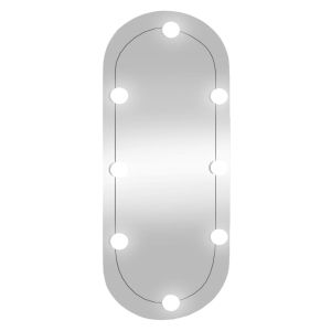 vidaXL espejo de pared ovalado con luces LED vidrio 35x80 cm