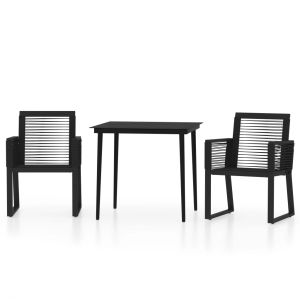 vidaXL juego de comedor para jardín 3 piezas negro