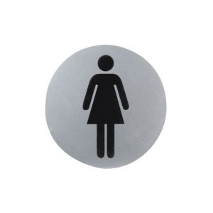 Cartel aluminio baño mujer ø12 cm.