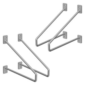 Set de 4x soporte de estante 220 mm plateado de acero
