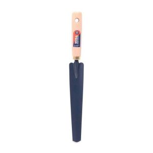 Cuchillo desmalezado con mango de madera.