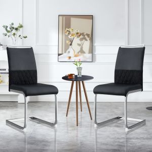 Silla de comedor metal negro respaldo alto ergonómica