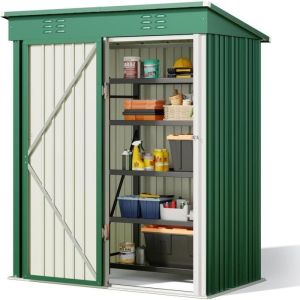 Cobertizo de jardín metálico - acero galvanizado - verde - 162x94x182 cm