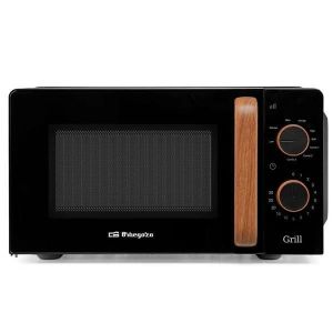 Cuatro microondas grill - orbegozo - mi 2140 - 700 w - 20 l - negro y mader