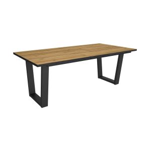 Mesa comedor, 194x90x74cm, roble y negro rf3819