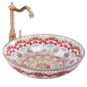 Rea lavabo sobre encimera peru multicolour round, 40x40x11,5 cm