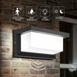 Aplique de pared exterior con sensor impermeable 18 w
