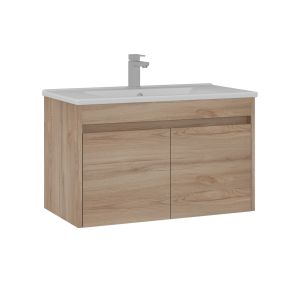 Mueble para lavabo <<side 85 v2>> - 85 x 45 x 52 cm - roble