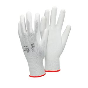 72x guantes trabajo revestimiento pu talla 7-s blanco