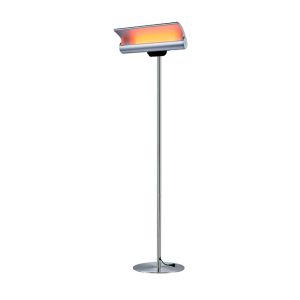 Calefactor infrarrojo de piso 2000w gris metal con reflector ajustable y ip