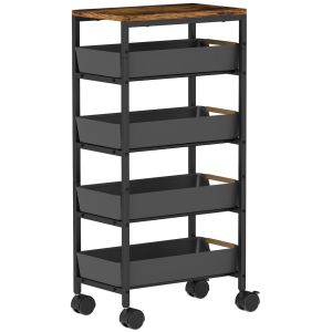 Carrito de cocina 39.5x24x82 cm metal, pp Homcom, hogar - cocina