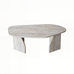 Mesa de centro de madera <<rock>> 100 x 60 x 35 cm - travertino