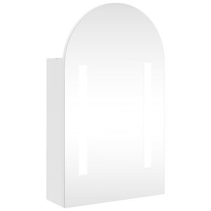 vidaXL mueble de baño con espejo arqueado y luz LED blanco 42x13x70 cm