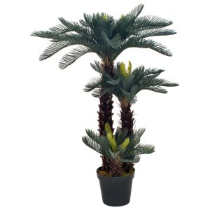 vidaXL planta artificial palmera cica con macetero 125 cm verde