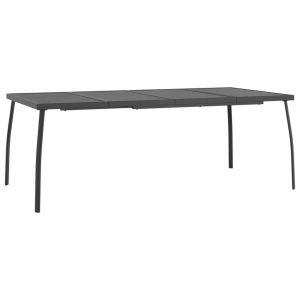 vidaXL mesa de jardín malla de acero gris antracita 200x100x72 cm