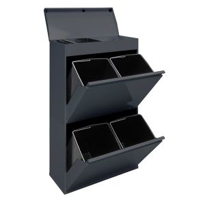 Arregui top cr624-b cubo de basura y reciclaje de acero (68 l)
