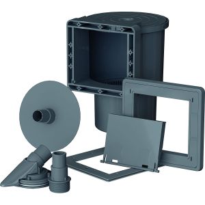 SKIMMER STANDARD GRE COMPLETO CON VALVULA IMPULSION PISCINAS GRE GRIS