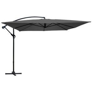 Oviala - sombrilla cuadrada colgante gris 3 x 3 m