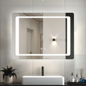 Espejo de baño LED 90×65cm＋antivaho＋interruptor táctil
