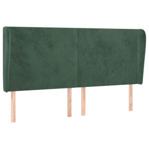 vidaXL cabecero con orejas de terciopelo verde oscuro 203x23x118/128cm
