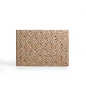 Cabecero rubí para cama de 150 de tela camel 154x115x8. Matris