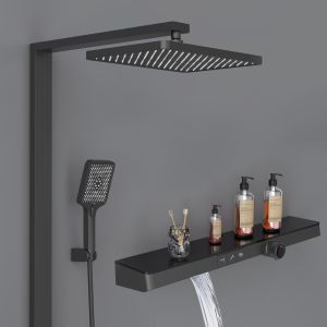 EMKE columna de ducha termostática 38 °c, antracita mate