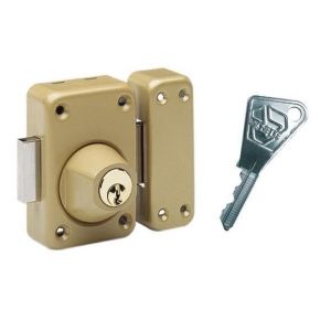 Cerradura mecánica 764v vachette - a botón - v136 - barniz - sin cilindro -