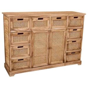 Aparador de madera marrón 113x33x78,5 cm