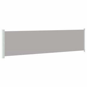 vidaXL toldo lateral retráctil para patio gris 600x160 cm